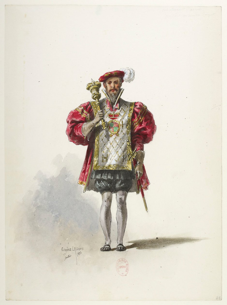 Btv1b84558104 26 - Saint-Saëns - Henry VIII - Maquettes de costumes - Lacoste - 26. Un sergent d