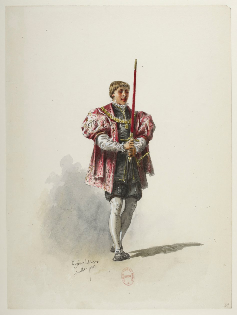 Btv1b84558104 31 - Saint-Saëns - Henry VIII - Maquettes de costumes - Lacoste - 31st Costume - Eugene Lacoste