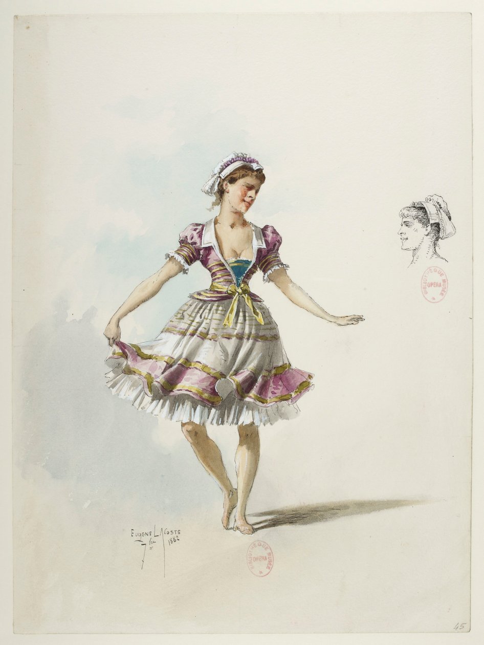 Btv1b84558104 45 - Saint-Saëns - Henry VIII - Maquettes de costumes - Lacoste - 45. Costume et coiffe - Eugene Lacoste