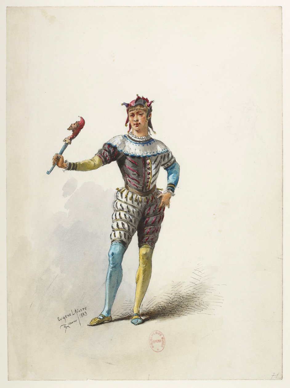 Btv1b84558104 75 - Saint-Saëns - Henry VIII - Maquettes de costumes - Lacoste - 71. Le fou du roi - Eugene Lacoste