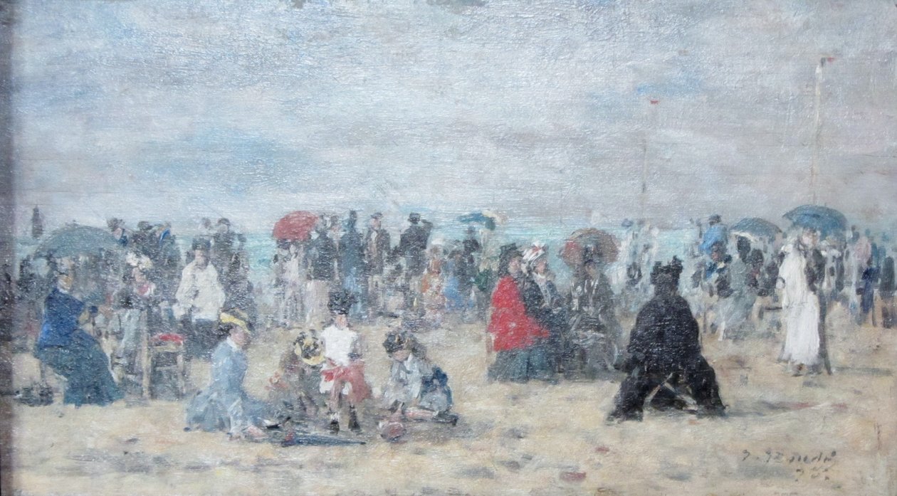 En la playa de Trouville - Eugene Louis Boudin