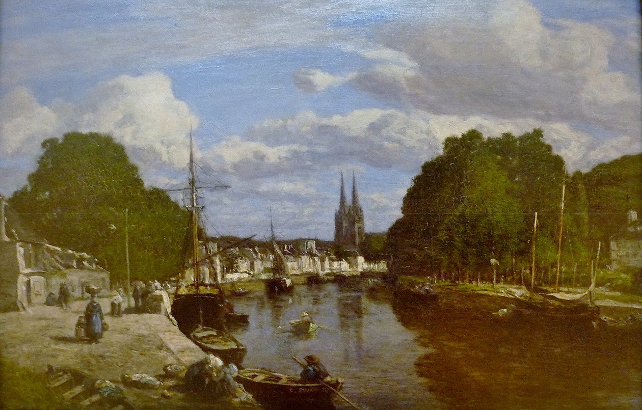 French: Vue du port de Quimper, prise de l