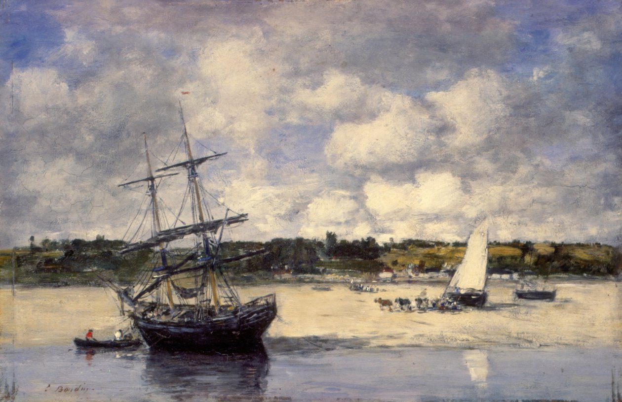 Portrieux - La côte à marée basse - Eugene Louis Boudin