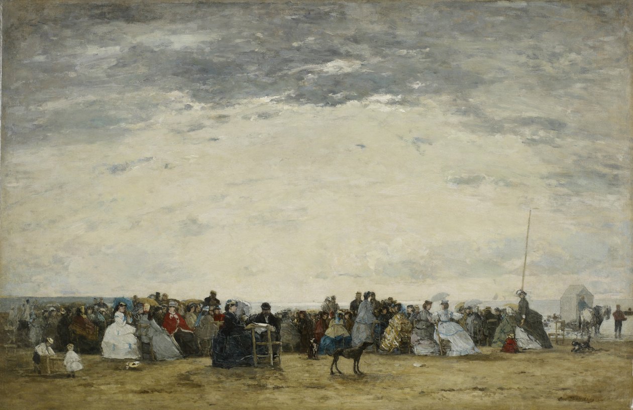 Vacanciers sur la plage de Trouville - Eugene Louis Boudin