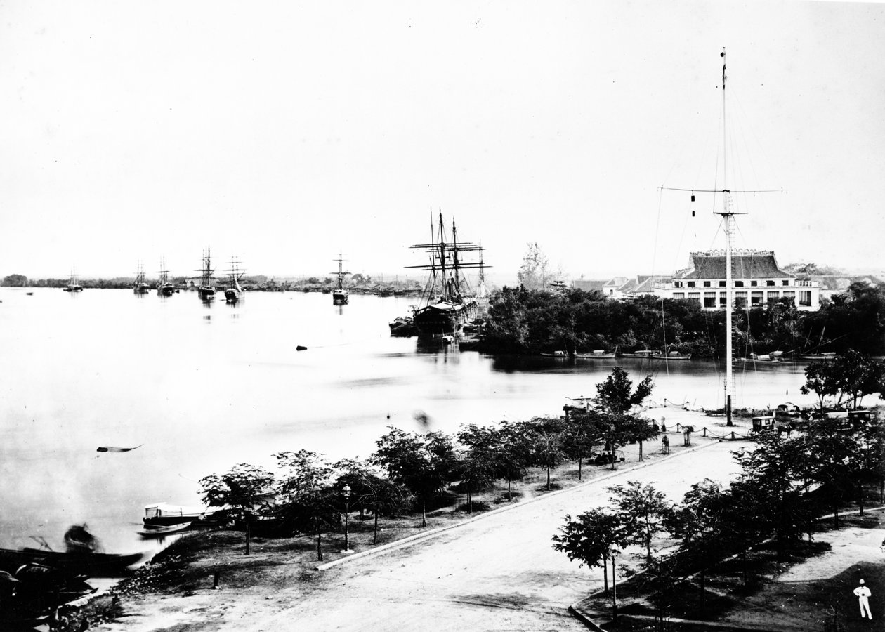 Front de mer, Saigon, vers 1870s - European Photographer