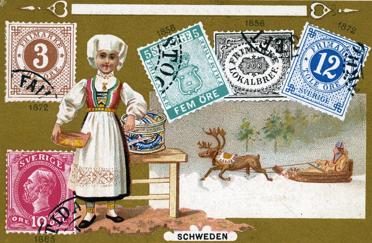 Timbres-poste suédois, 1897 - European School