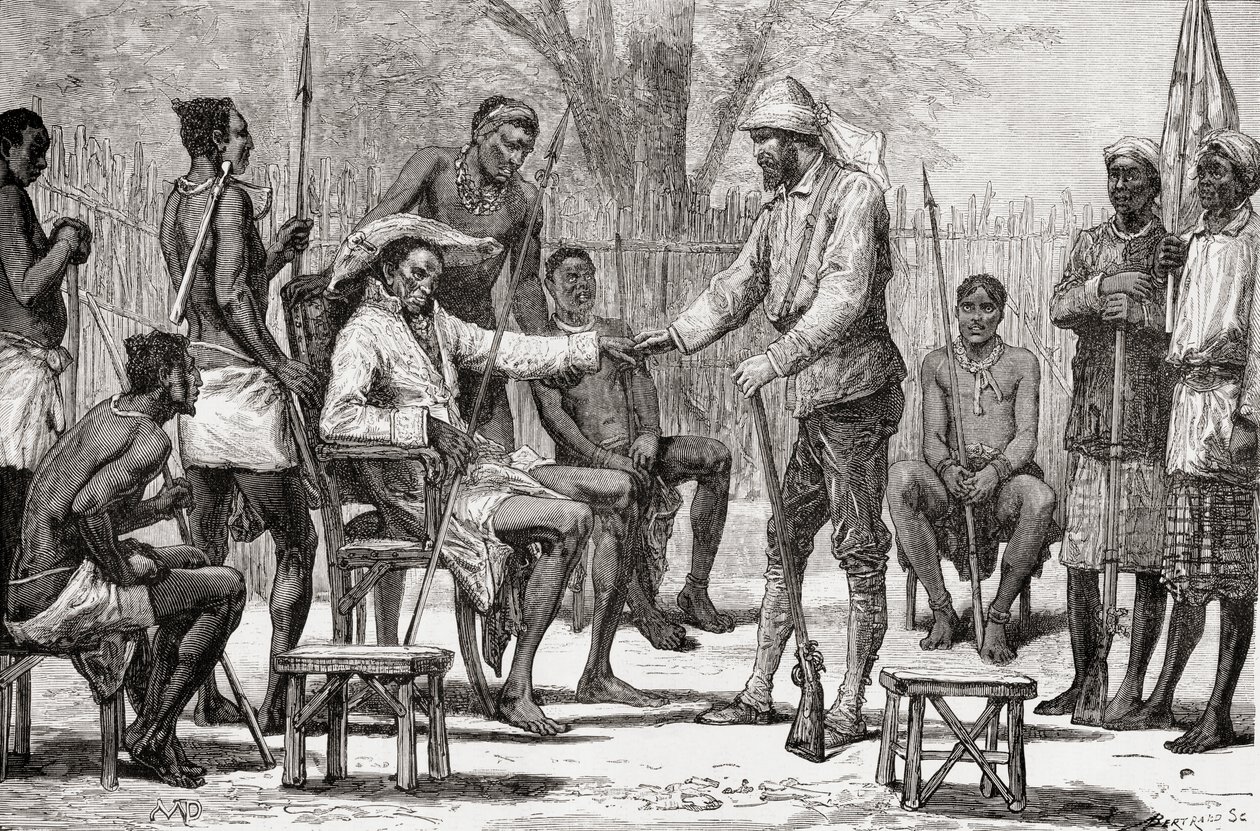 Verney Lovett Cameron visitant le Roi Konngo, 1878 - European School