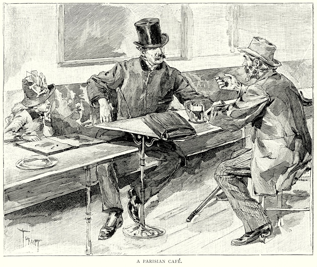 Café parisien (gravure) - European School