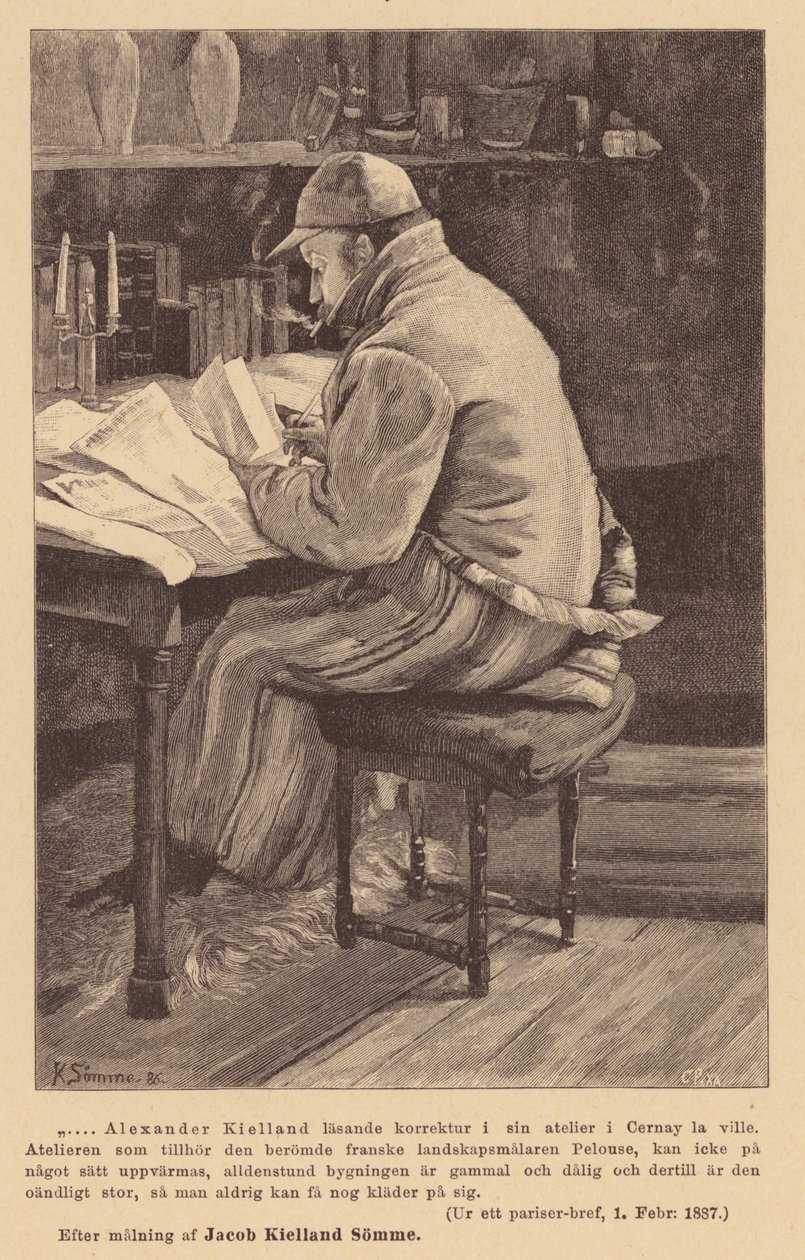 Alexander Kielland, auteur norvégien (gravure) - European School