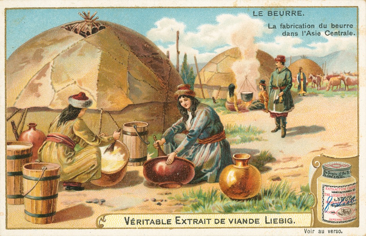 Beurre, carte de Liebig, début du 20e siècle (chromo) - European School