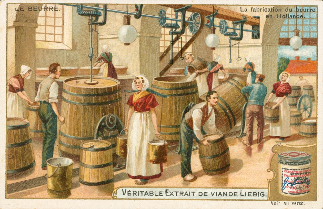Beurre, carte de Liebig, début du 20e siècle (chromo) - European School