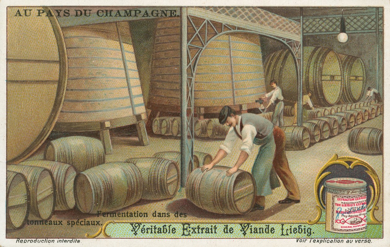 Champagne, carte de Liebig, début du 20e siècle (chromo) - European School