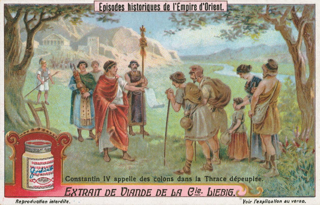 Constantin IV, carte de Liebig, début du 20e siècle (chromo) - European School