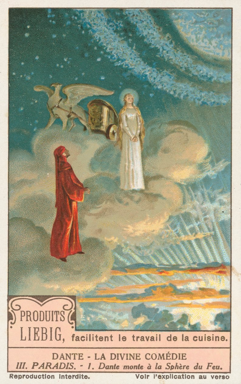 Dante, La Divine Comédie, carte Liebig, début du 20e siècle (chromo) - European School