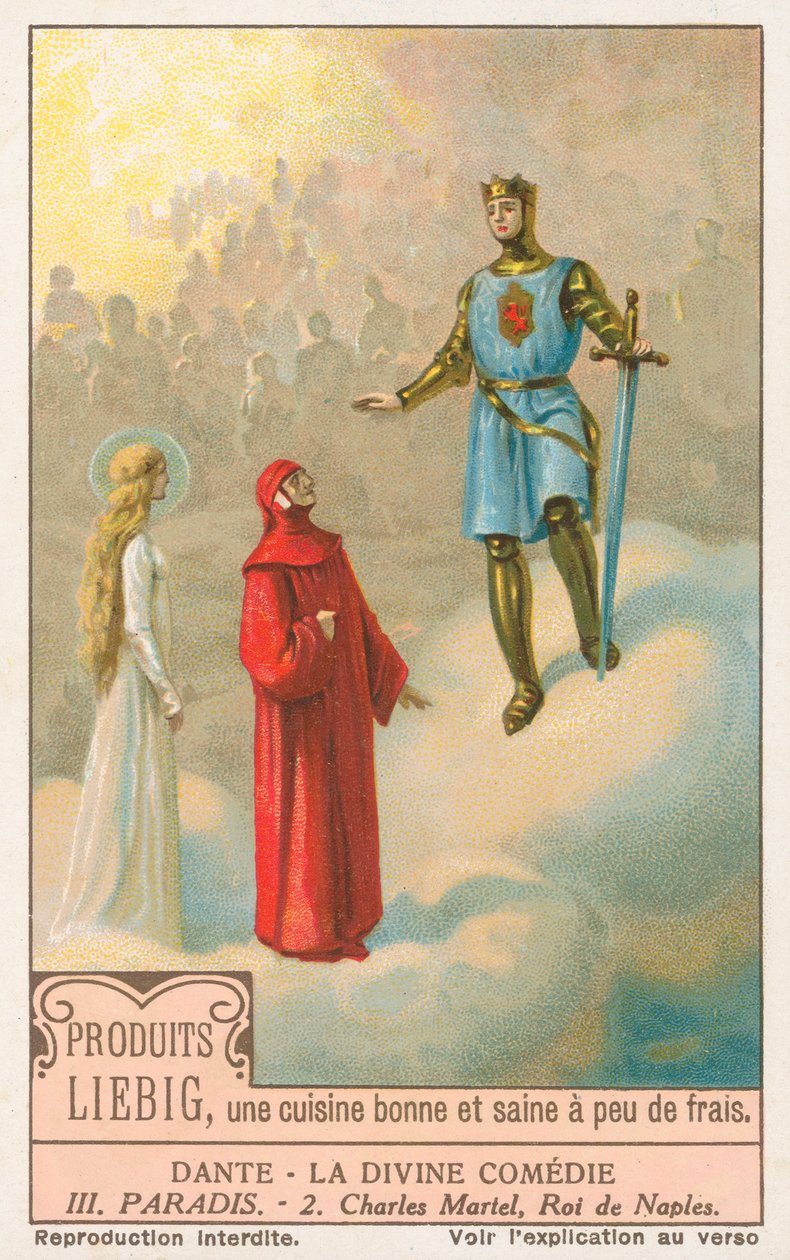 Dante, La Divine Comédie, carte Liebig, début du 20e siècle (chromo) - European School