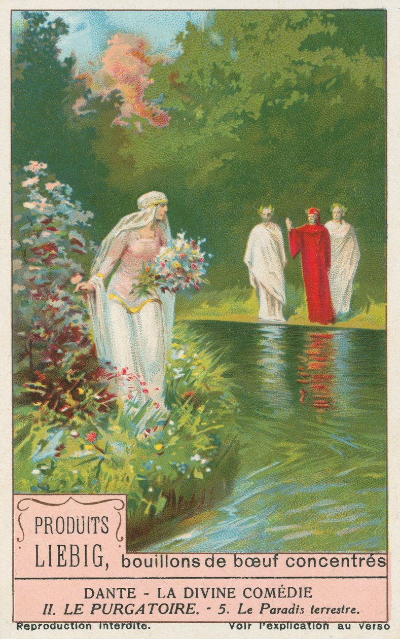 Dante, La Divine Comédie, carte Liebig, début du 20e siècle (chromo) - European School