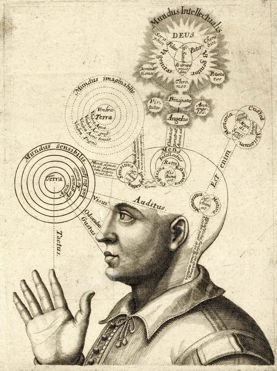 Diagramme de la pensée humaine et des quatre sens, vers 1650 - European School