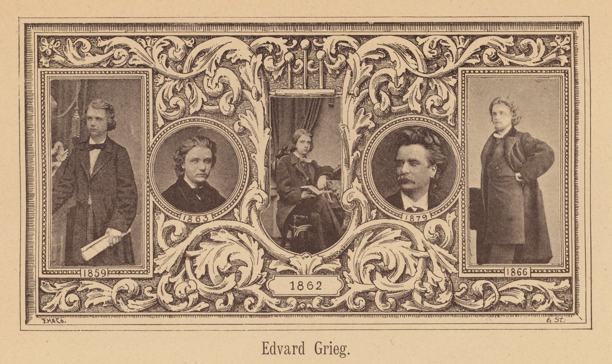 Edvard Grieg, compositeur norvégien (gravure) - European School