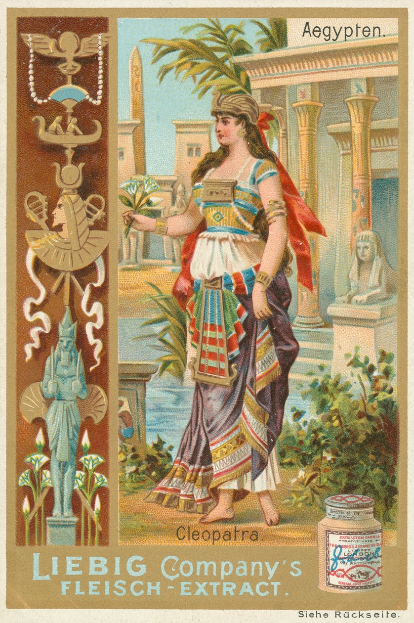 Egypte, Cléopâtre, carte Liebig, début du 20e siècle (chromo) - European School