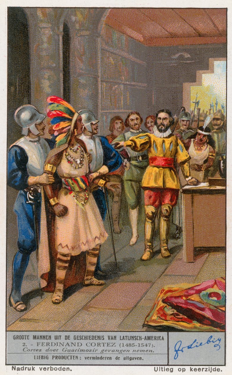 Ferdinand Cortez, carte de Liebig, début du 20e siècle (chromo) - European School