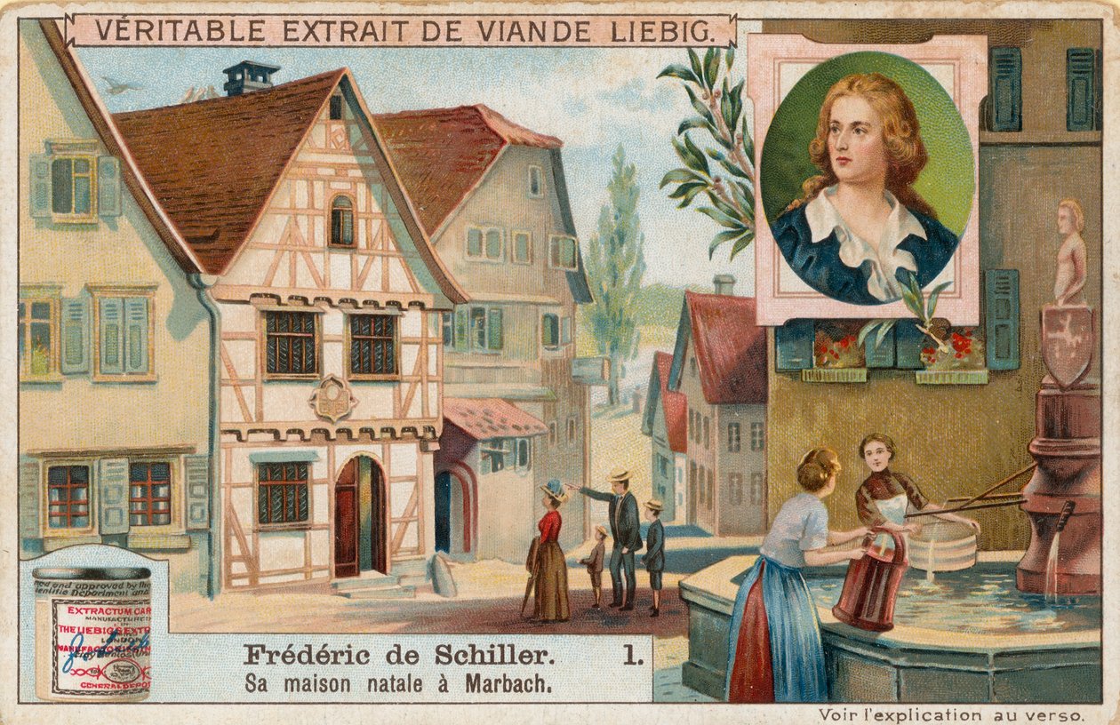 Friedrich Schiller, carte de Liebig, début du 20e siècle (chromo) - European School