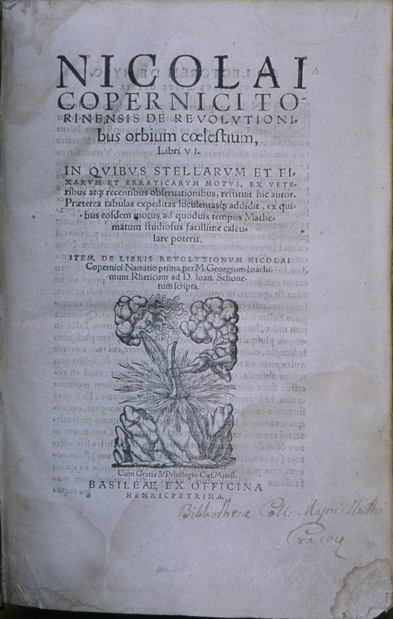 Frontispice de la deuxième édition de De Revolutionibus Orbium Coelestium par Nicolas Copernic - European School