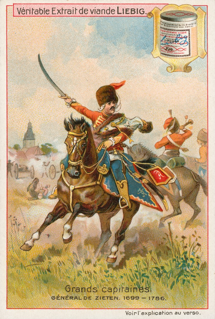 Général de Zieten, carte de Liebig, début du 20e siècle (chromo) - European School
