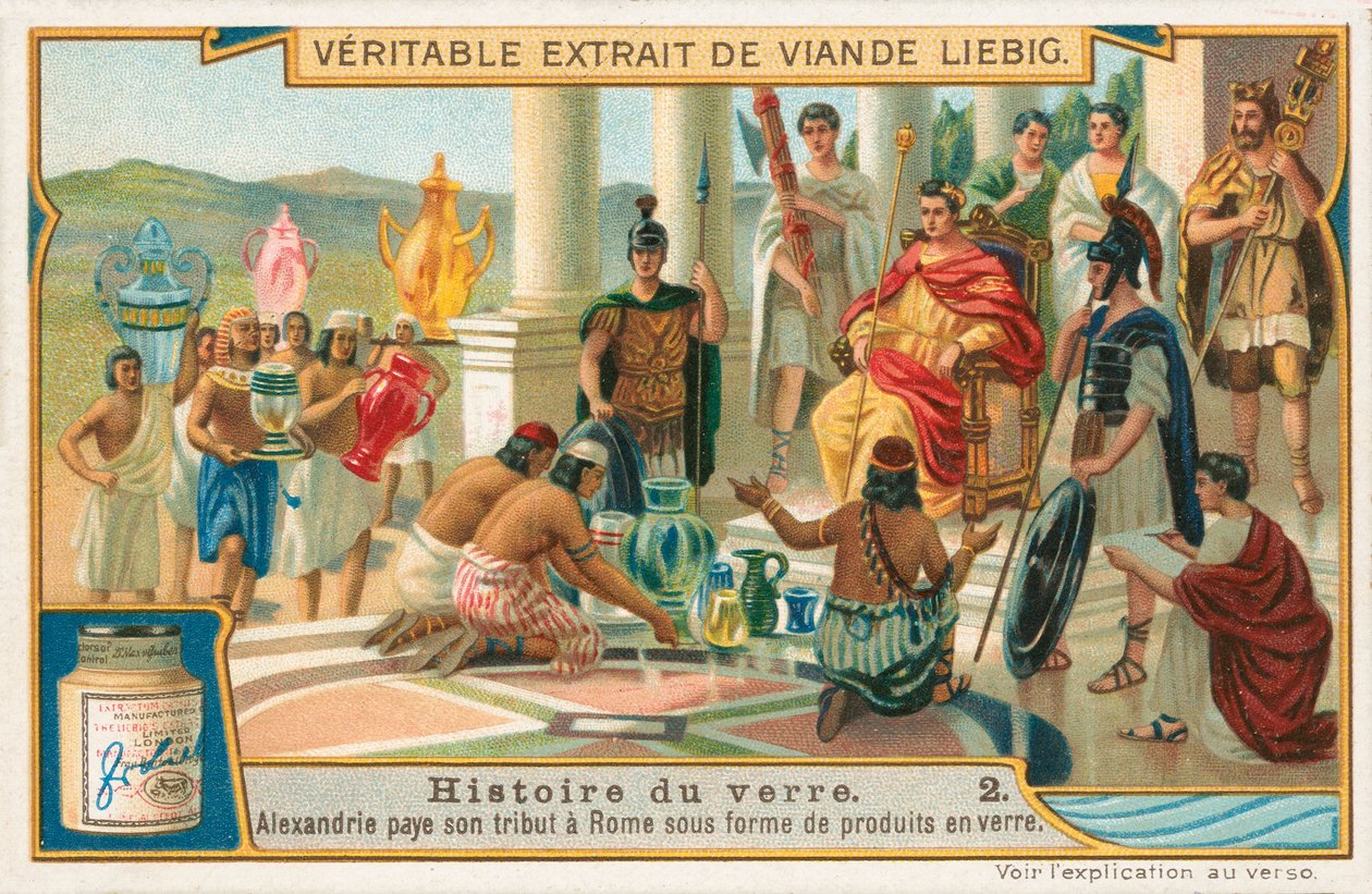 Histoire du verre, carte de Liebig, début du 20e siècle (chromo) - European School
