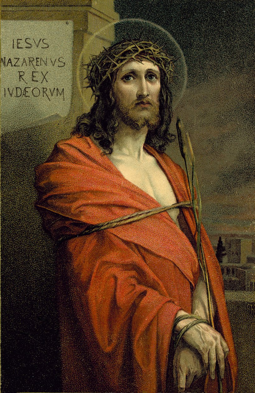 Jésus de Nazareth, roi des Juifs (lithographie couleur) - European School