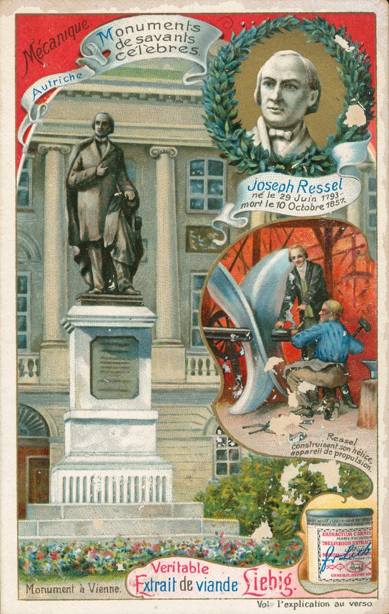 Joseph Ressel, carte de Liebig, début du 20e siècle (chromo) - European School
