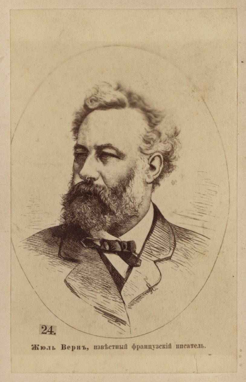 Jules Verne, romancier, poète et dramaturge français (lithographie) - European School