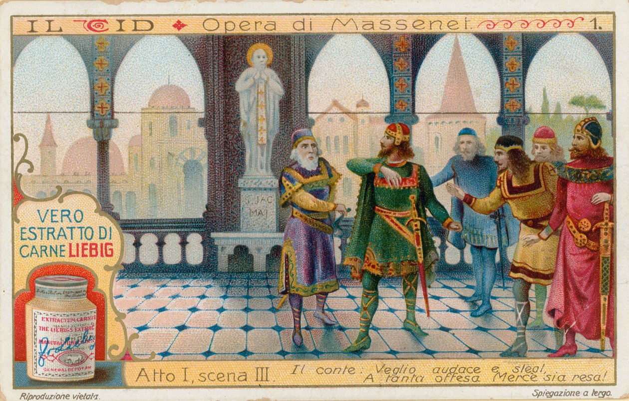 Le Cid de Massenet, carte Liebig, début du 20e siècle (chromo) - European School