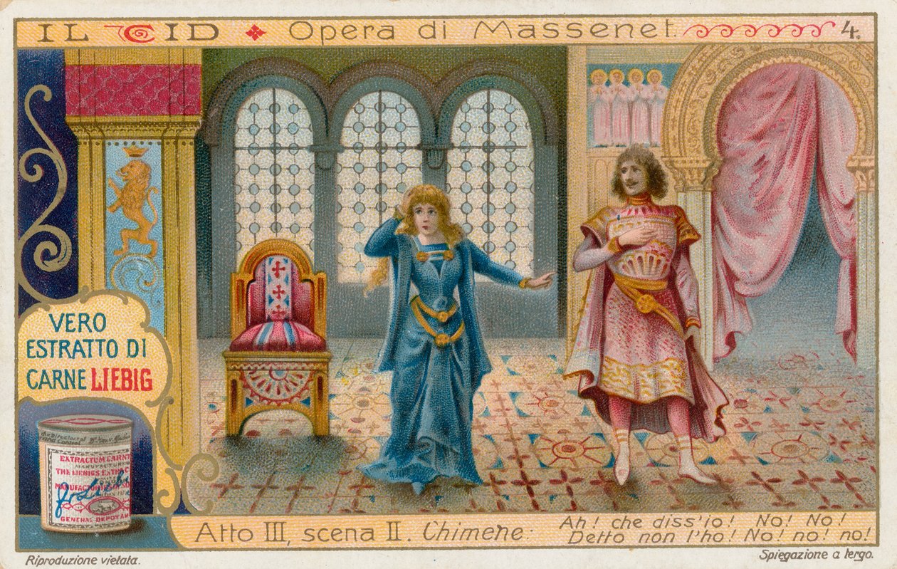 Le Cid de Massenet, carte Liebig, début du 20e siècle (chromo) - European School