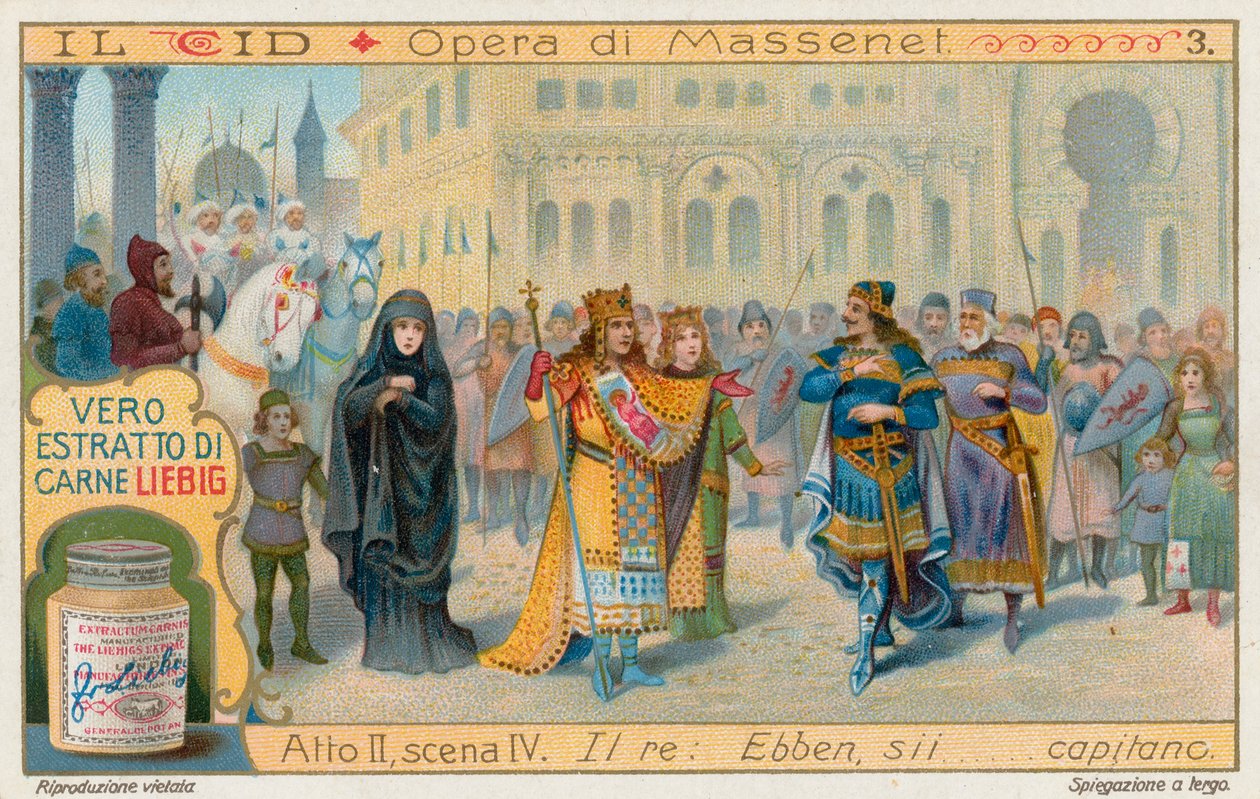 Le Cid de Massenet, carte Liebig, début du 20e siècle (chromo) - European School