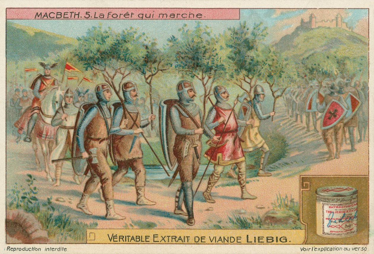 Macbeth. La forêt qui marchait, carte de Liebig, début du 20e siècle (chromo) - European School