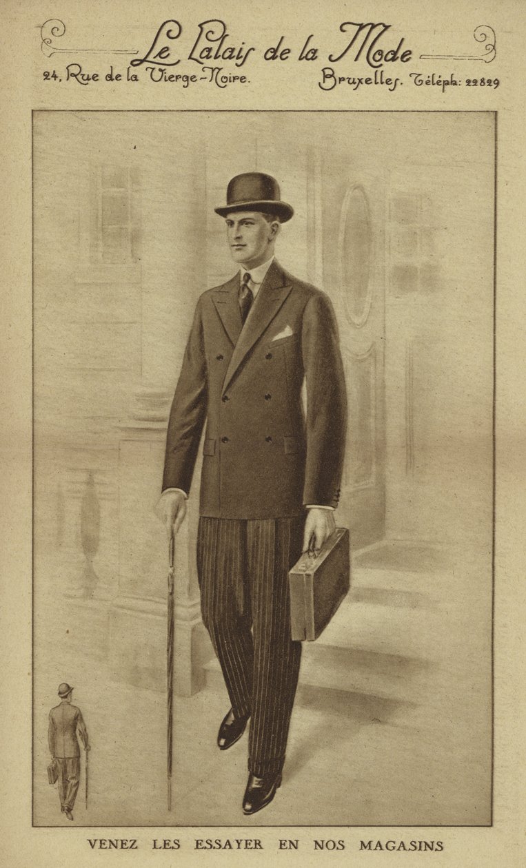 Mode masculine vers les années 1930 (lithographie) - European School