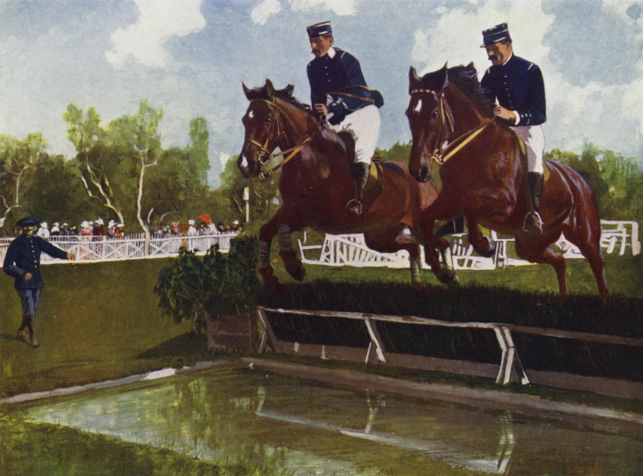 Menton, Le Concours Hippique "Un Joli Saut" (colour litho) - European School