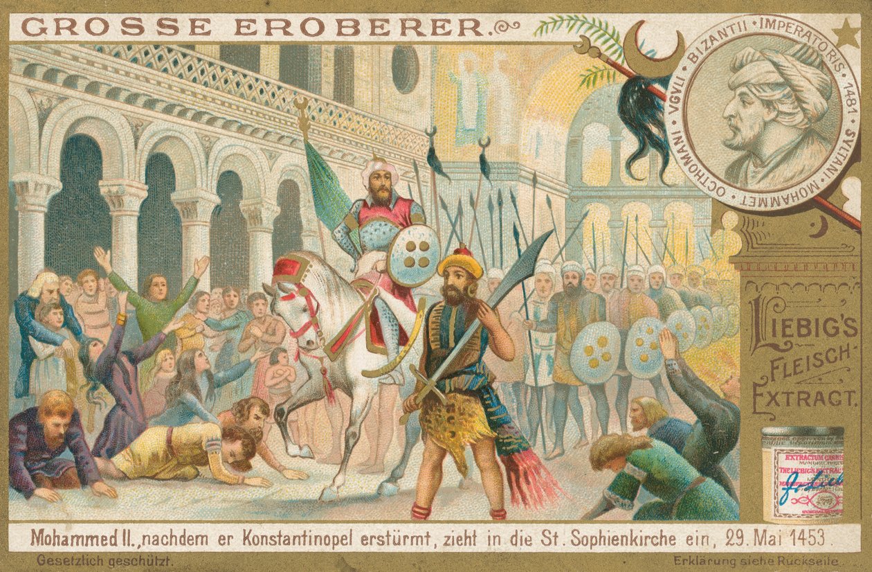 Mahomet II à Constantinople, carte de Liebig, début du 20e siècle (chromo) - European School