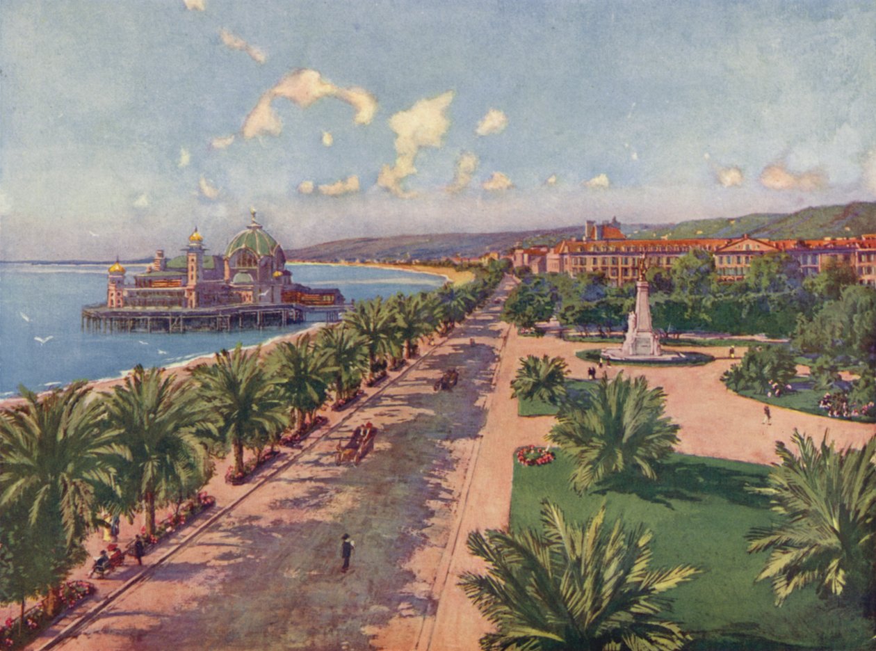 Nice, La Jetee, le Monument et Vue generale a vol d
