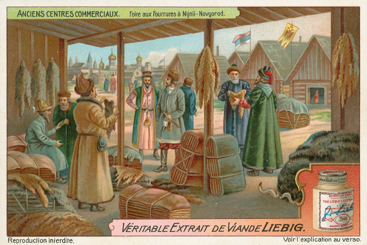 Nizhny Novgorod, Russie, Carte de Liebig, début du 20e siècle (chromo) - European School