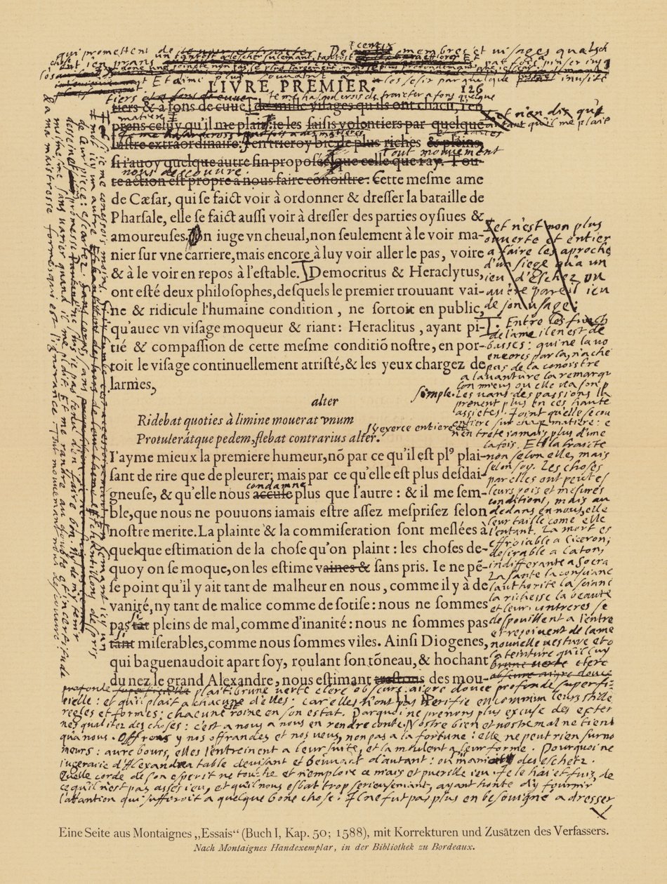 Page des Essais de Montaigne - European School
