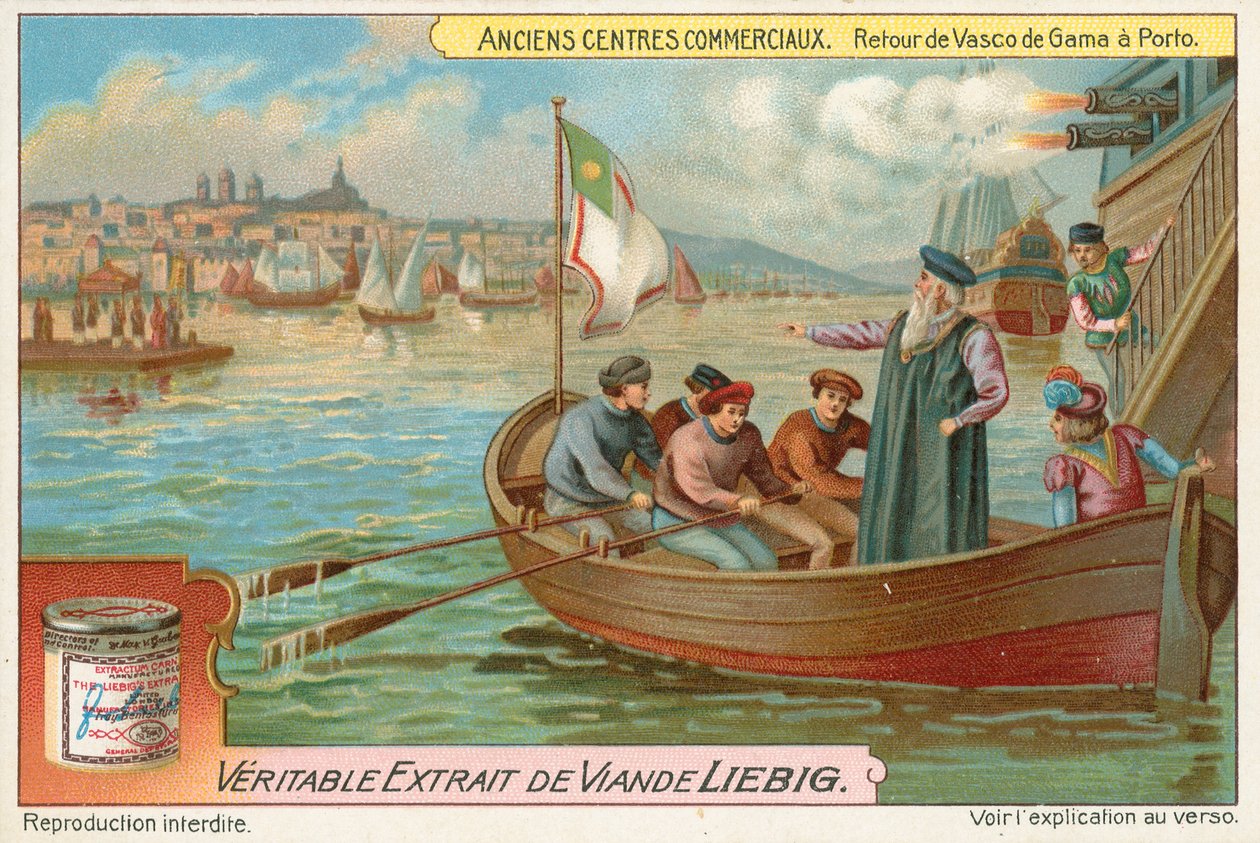Porto, Retour de Vasco da Gama, carte Liebig, début du 20e siècle (chromo) - European School