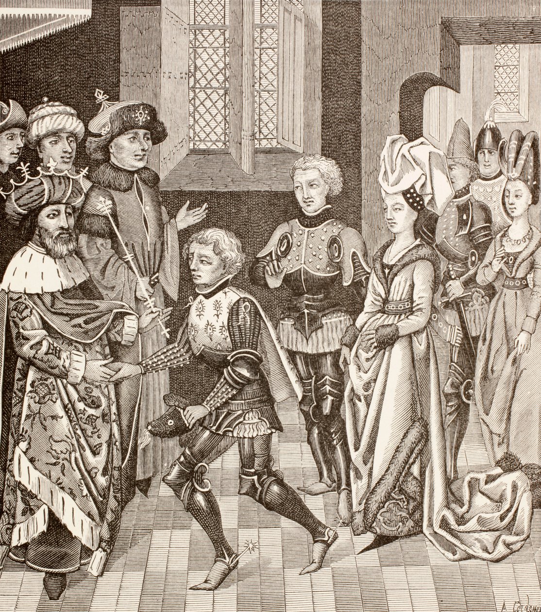 Réception de Gautier-sans-Avoir par le roi de Hongrie, c.1880 - European School