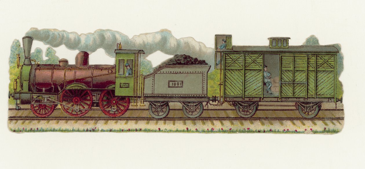 Train à vapeur (chromolitho) - European School