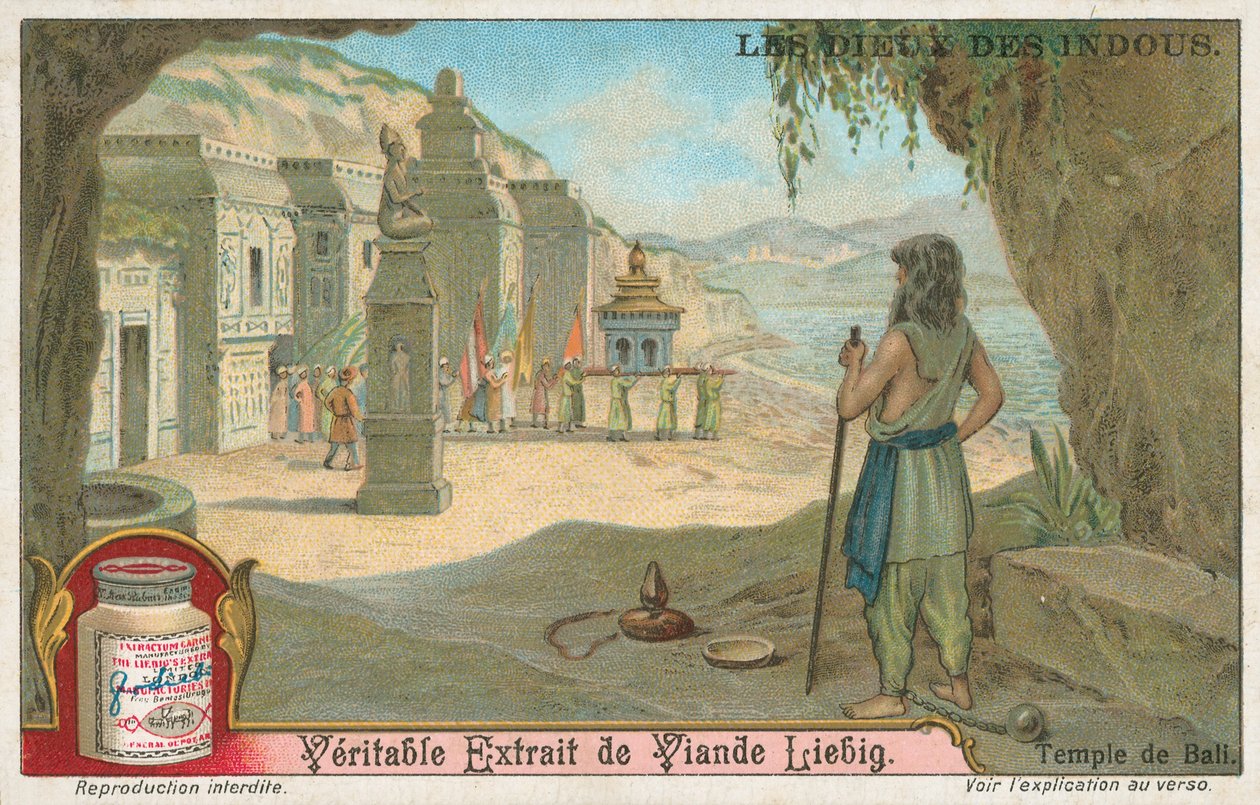 Temple de Bali, carte de Liebig, début du 20e siècle (chromo) - European School