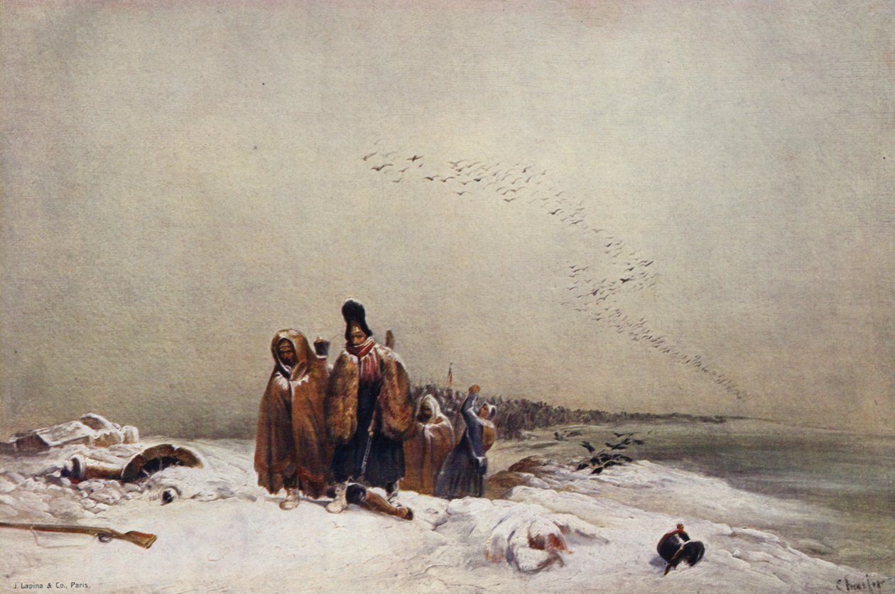 La retraite de la Russie (lithographie couleur) - European School