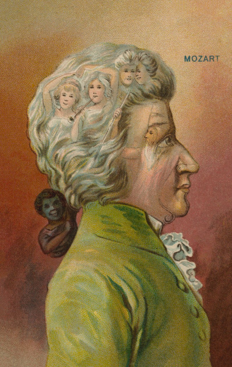 Wolfgang Amadeus Mozart, compositeur autrichien (chromolitho) - European School