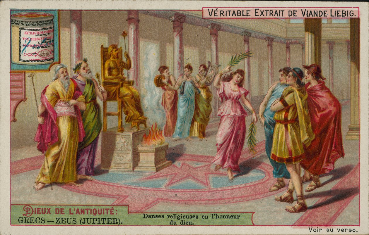 Zeus, dieu de la Grèce antique (chromolitho) - European School