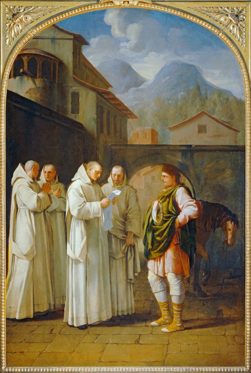 Saint Bruno recoit un messager du pape - Saint Bruno recevant un messager du pape. 1645-1648 ... - Eustache (studio of) Le Sueur