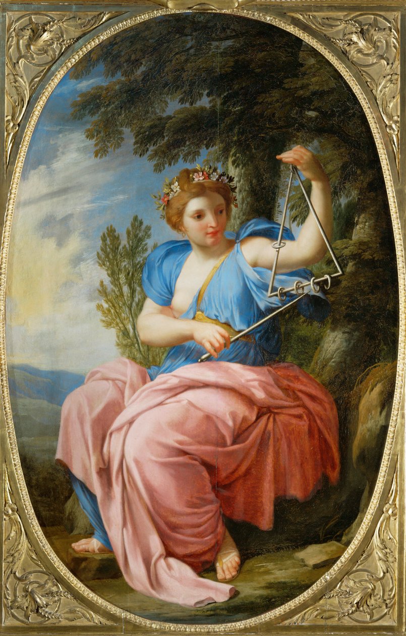 La muse Terpsichore, de la Chambre des Muses, Louvre, Paris ... - Eustache (studio of) Le Sueur